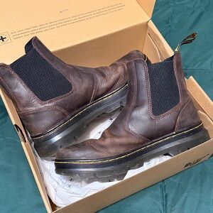 Dr. Martens Dark Brown Leather Boots Size 9